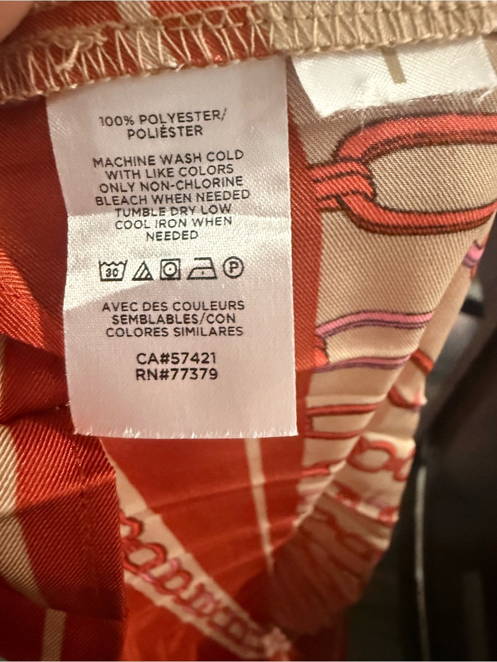 Ann Taylor Red and Cream Patterned Belted Midi Dress - Picture 11 of 11